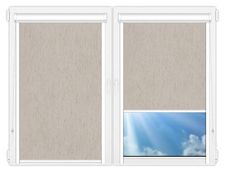 Кассетные рулонные шторы UNI Мадагаскар-лен-серый цена. Купить в «Мастерская Жалюзи»